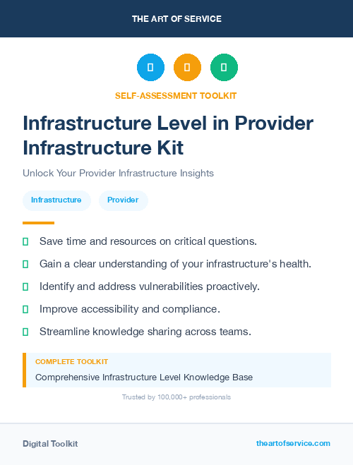 Infrastructure Level in Provider Infrastructure Kit