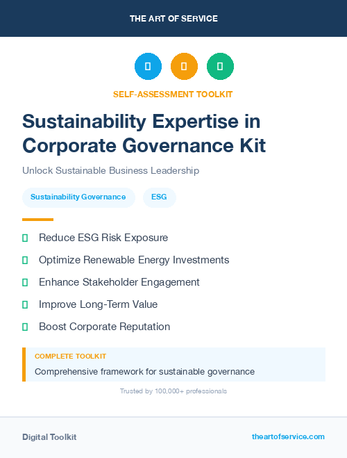 Sustainability Expertise in Corporate Governance Kit