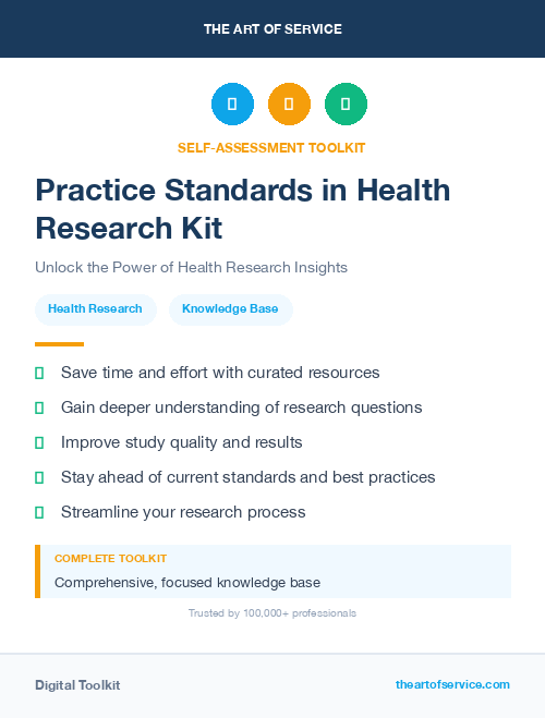 Practice Standards in Health Research Kit