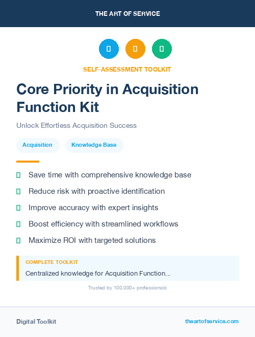 Core Priority in Acquisition Function Kit