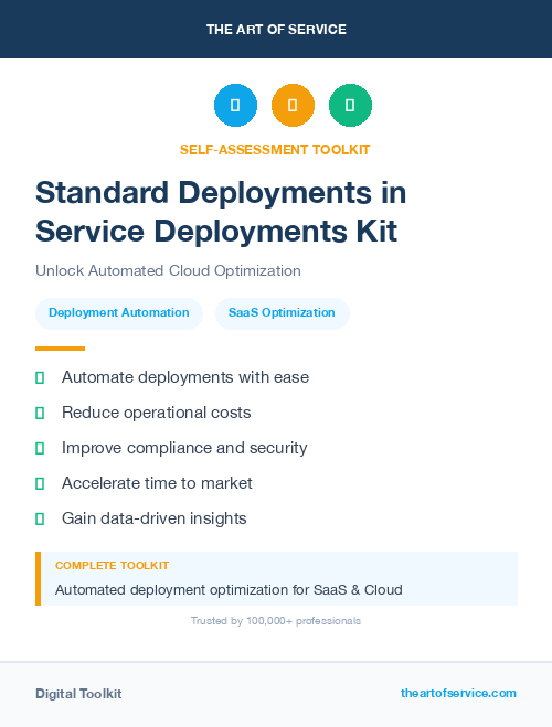 Standard Deployments in Service Deployments Kit