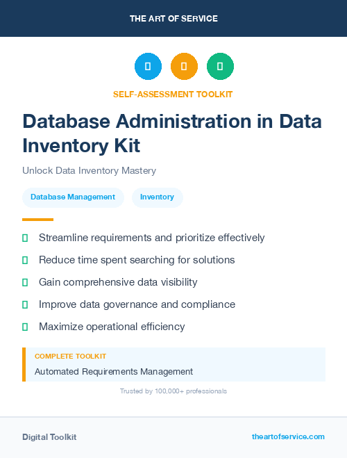 Database Administration in Data Inventory Kit