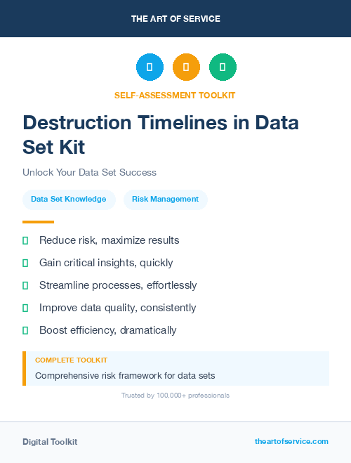 Destruction Timelines in Data Set Kit