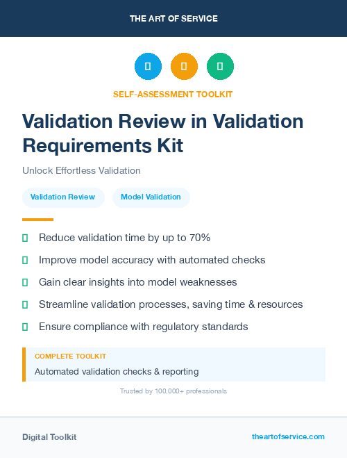 Validation Review in Validation Requirements Kit