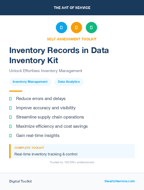 Inventory Records in Data Inventory Kit
