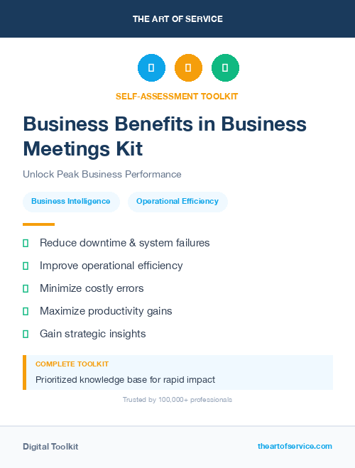 Business Benefits in Business Meetings Kit