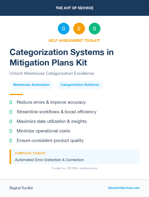 Categorization Systems in Mitigation Plans Kit