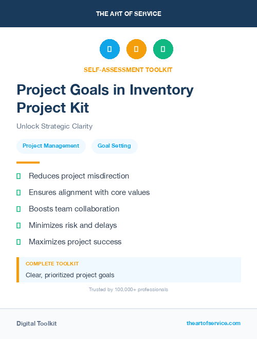 Project Goals in Inventory Project Kit
