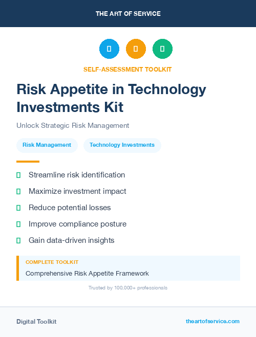Risk Appetite in Technology Investments Kit