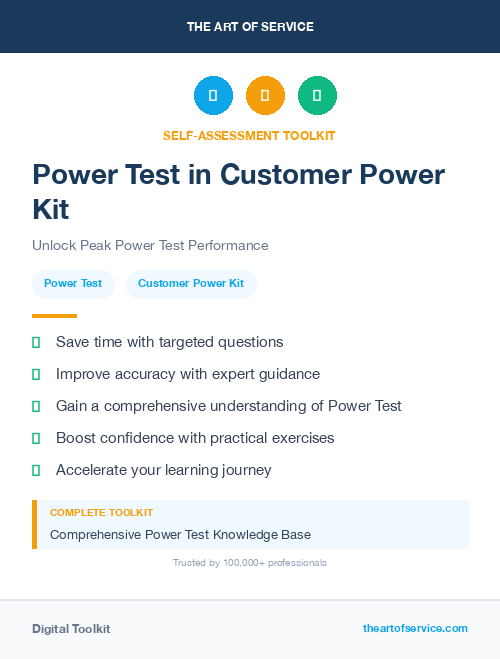 Power Test in Customer Power Kit