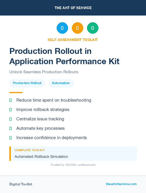 Production Rollout in Application Performance Kit