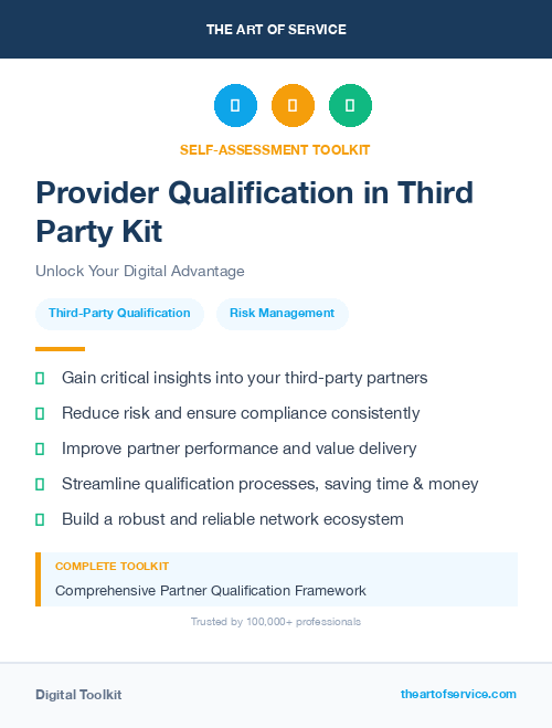 Provider Qualification in Third Party Kit