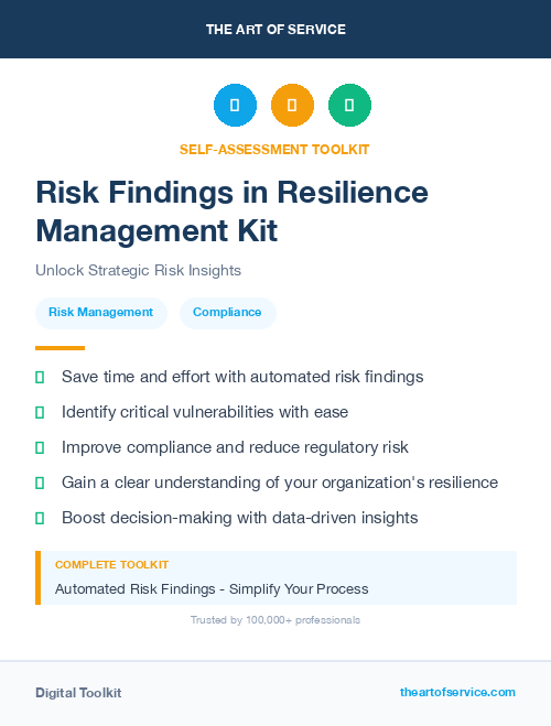 Risk Findings in Resilience Management Kit