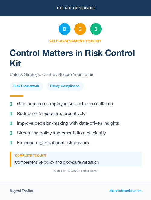 Control Matters in Risk Control Kit