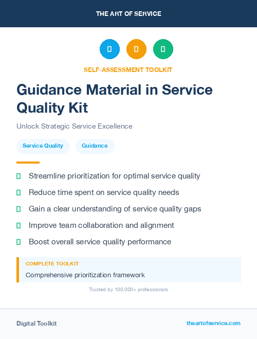 Guidance Material in Service Quality Kit