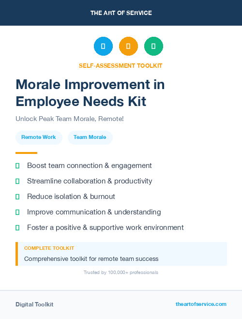 Morale Improvement in Employee Needs Kit