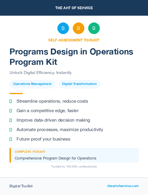 Programs Design in Operations Program Kit