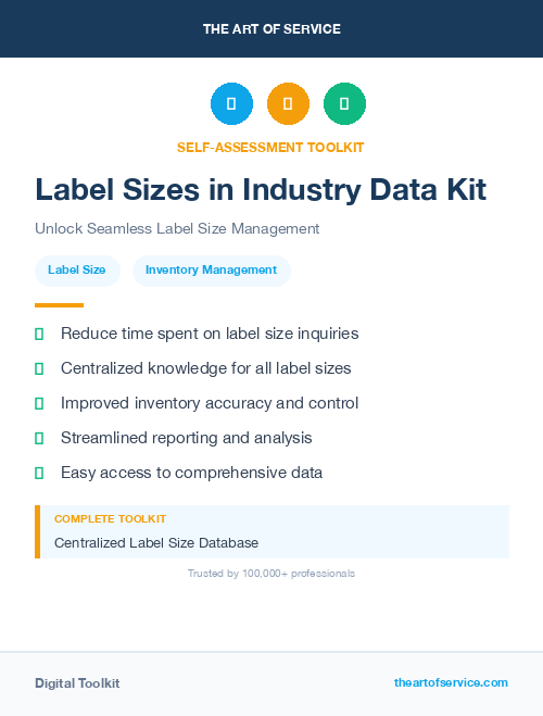 Label Sizes in Industry Data Kit