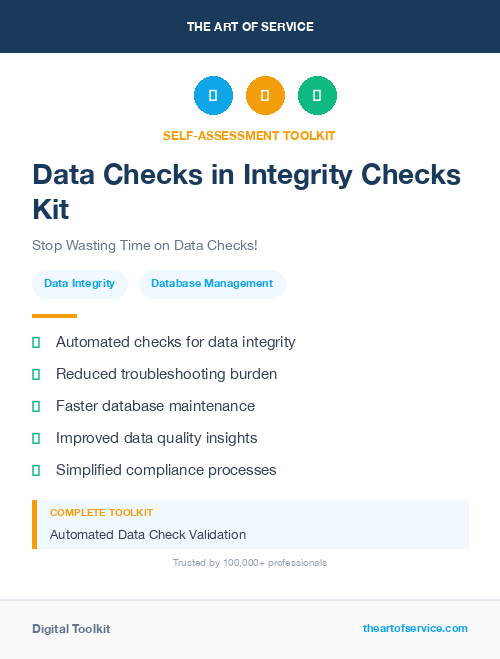 Data Checks in Integrity Checks Kit