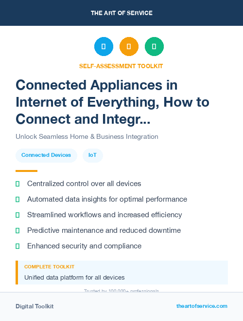 Connected Appliances in Internet of Everything, How to Connect and Integrate Everything from People and Processes to Data and Things Kit