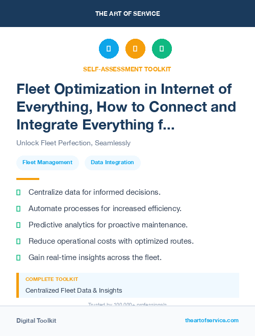 Fleet Optimization in Internet of Everything, How to Connect and Integrate Everything from People and Processes to Data and Things Kit