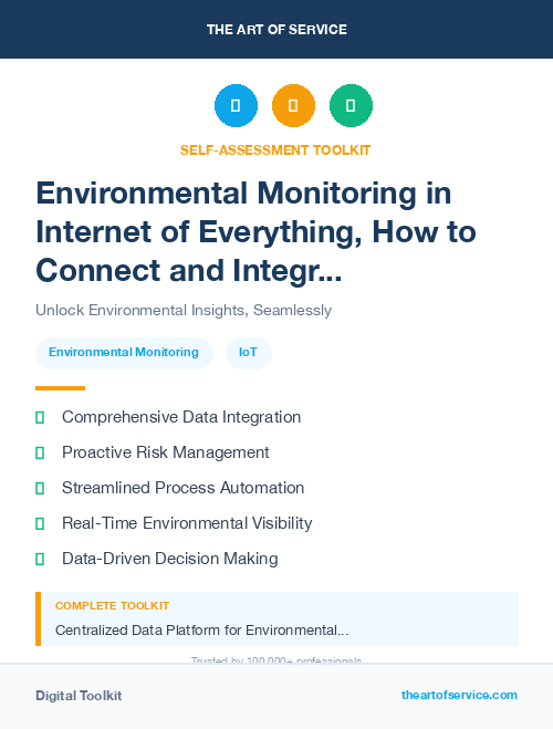 Environmental Monitoring in Internet of Everything, How to Connect and Integrate Everything from People and Processes to Data and Things Kit
