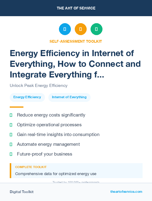 Energy Efficiency in Internet of Everything, How to Connect and Integrate Everything from People and Processes to Data and Things Kit