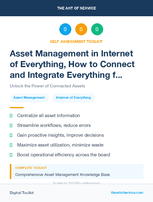 Asset Management in Internet of Everything, How to Connect and Integrate Everything from People and Processes to Data and Things Kit