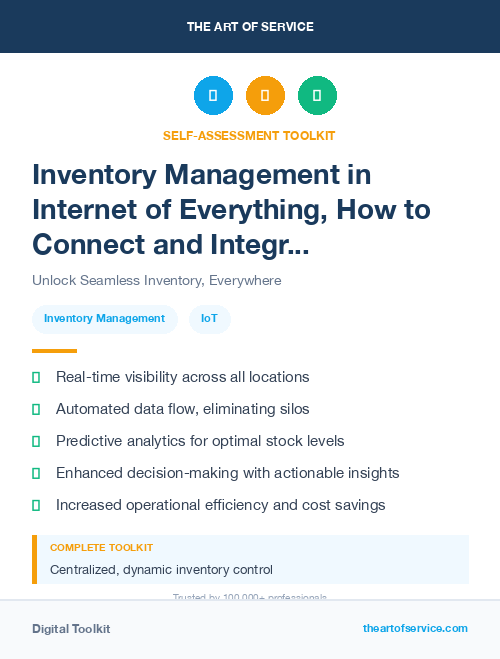 Inventory Management in Internet of Everything, How to Connect and Integrate Everything from People and Processes to Data and Things Kit