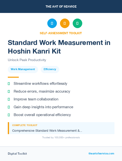 Standard Work Measurement in Hoshin Kanri Kit