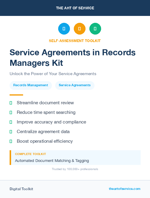 Service Agreements in Records Managers Kit