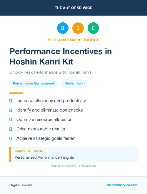 Performance Incentives in Hoshin Kanri Kit