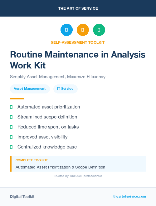 Routine Maintenance in Analysis Work Kit