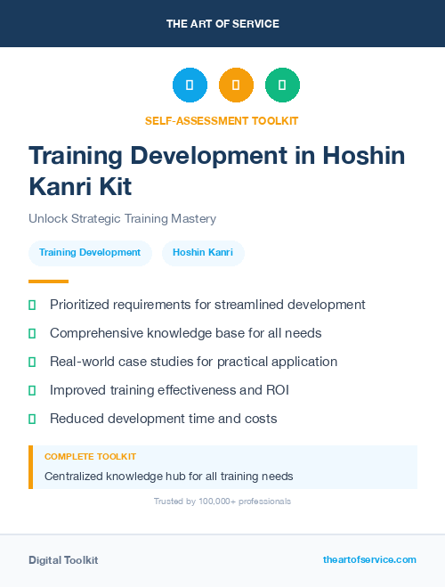 Training Development in Hoshin Kanri Kit