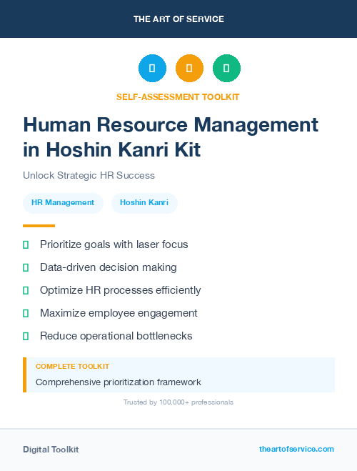 Human Resource Management in Hoshin Kanri Kit
