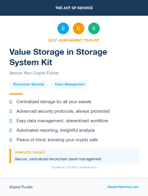 Value Storage in Storage System Kit