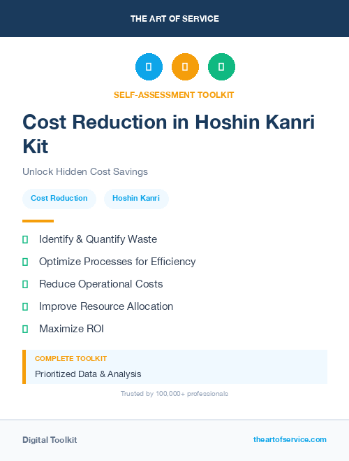 Cost Reduction in Hoshin Kanri Kit