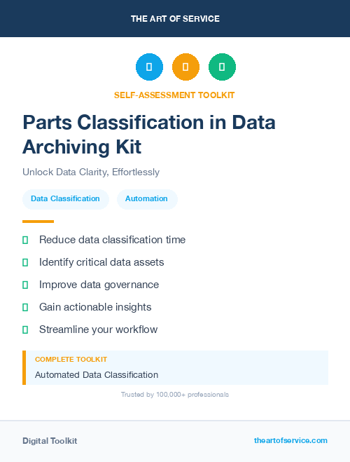 Parts Classification in Data Archiving Kit