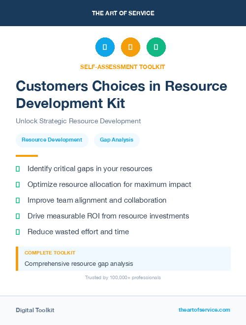 Customers Choices in Resource Development Kit