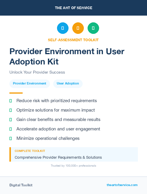 Provider Environment in User Adoption Kit