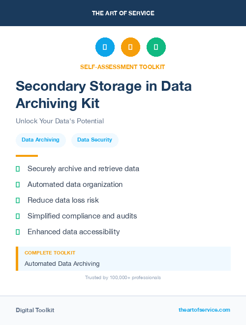Secondary Storage in Data Archiving Kit