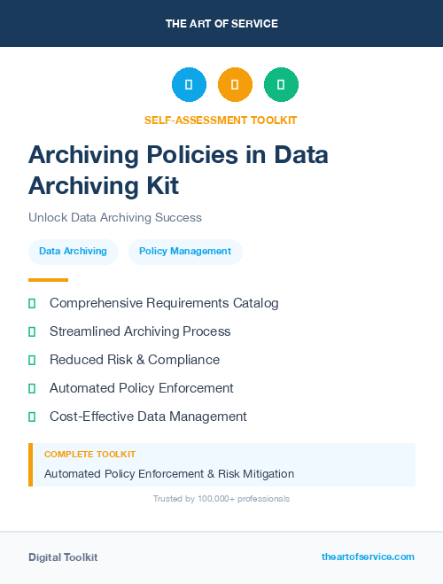 Archiving Policies in Data Archiving Kit