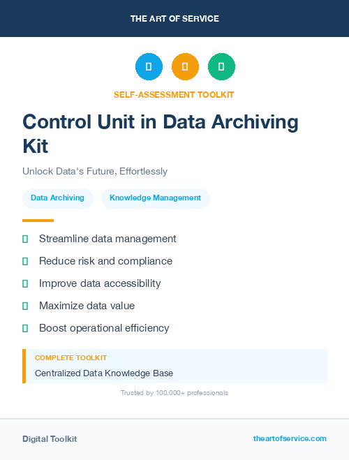 Control Unit in Data Archiving Kit