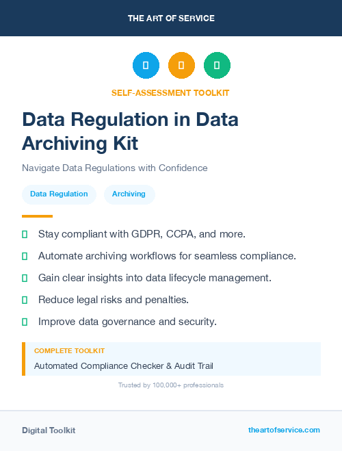 Data Regulation in Data Archiving Kit