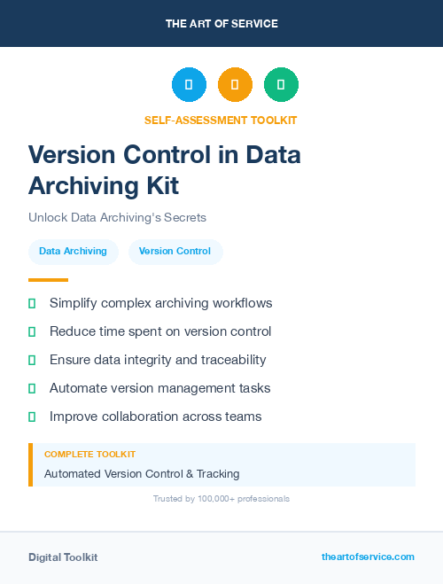 Version Control in Data Archiving Kit