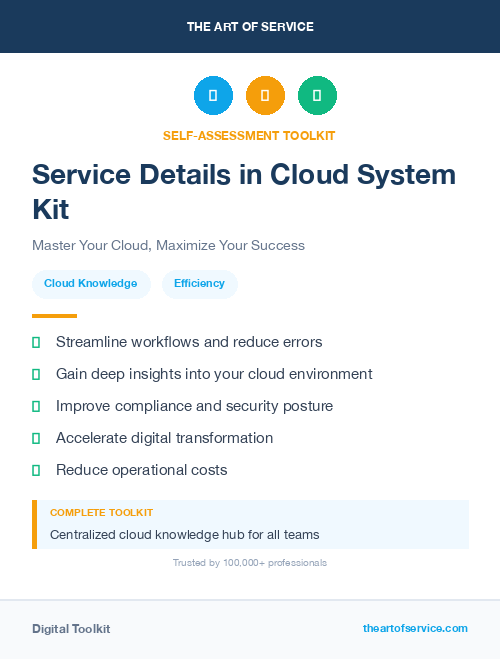 Service Details in Cloud System Kit