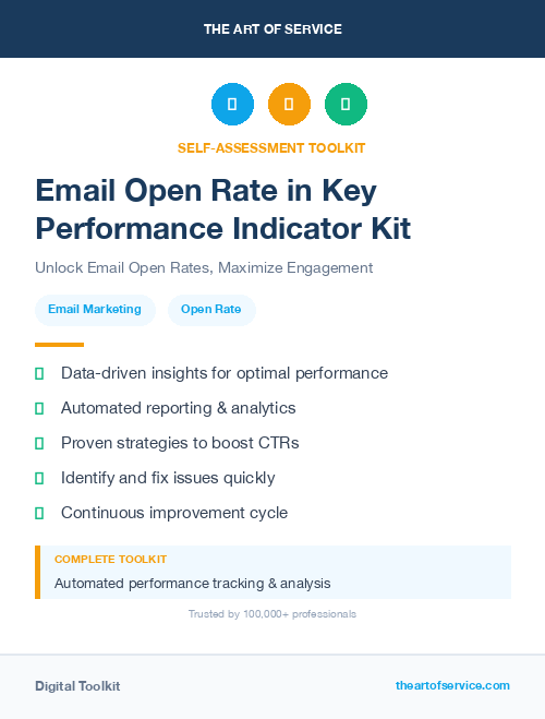 Email Open Rate in Key Performance Indicator Kit