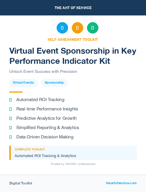 Virtual Event Sponsorship in Key Performance Indicator Kit