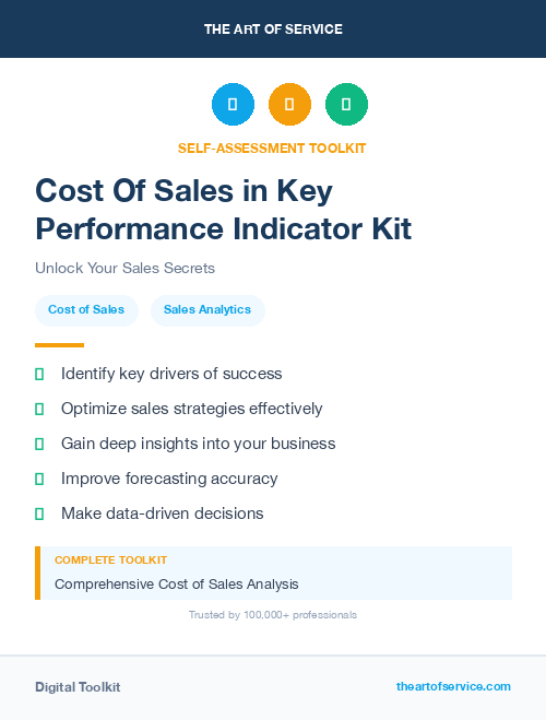 Cost Of Sales in Key Performance Indicator Kit