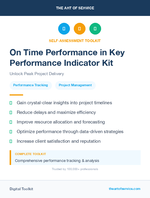 On Time Performance in Key Performance Indicator Kit